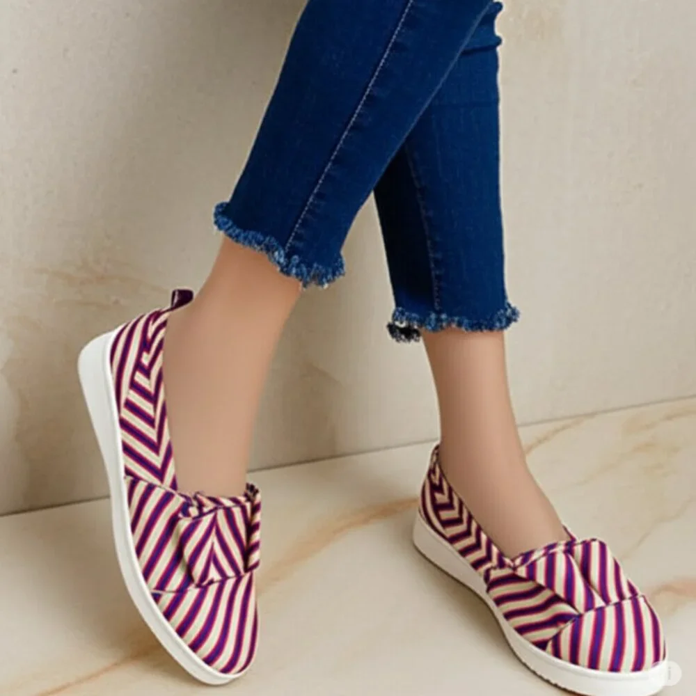 CECELIA New York Rooney Jacquard Striped Slip On Sneakers
